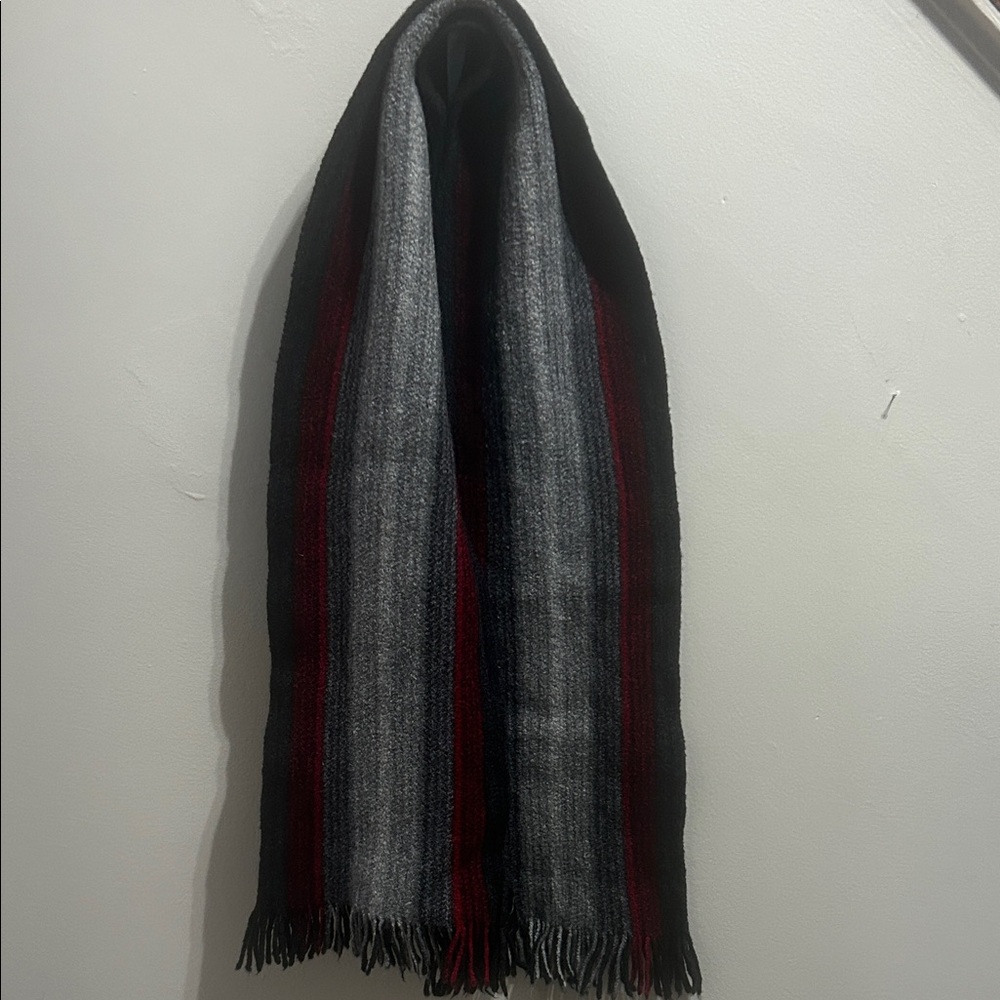Express Men's Black, Gray, and Red Scarf